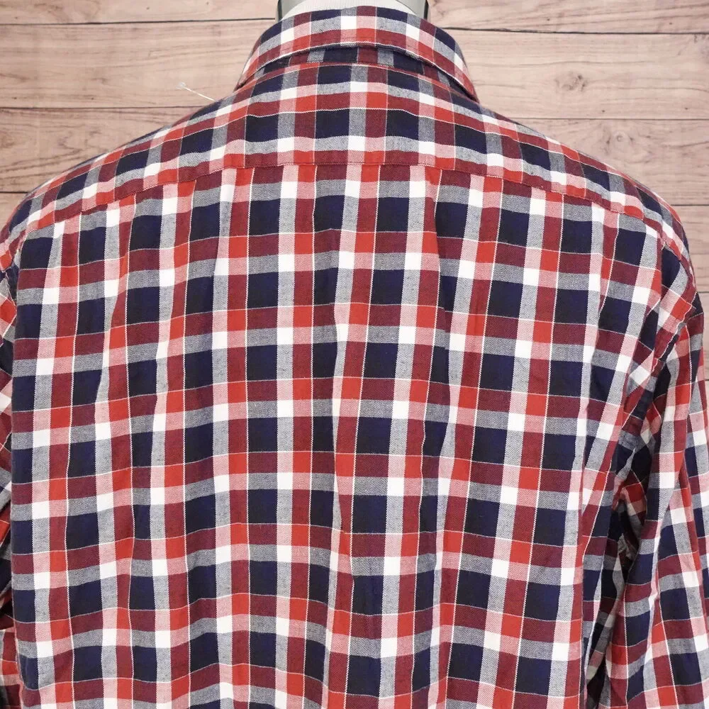 BANANA REPUBLIC LIGHTWEIGHT FLANNEL CHECK BUTTON DOWN SHIRT MENS SIZE‎ XL